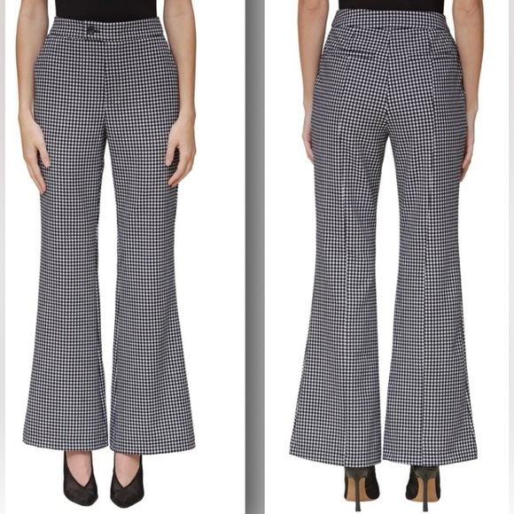 Avec Les Filles Pants - Avec Les Filles Black and White Checkered Flare Pants